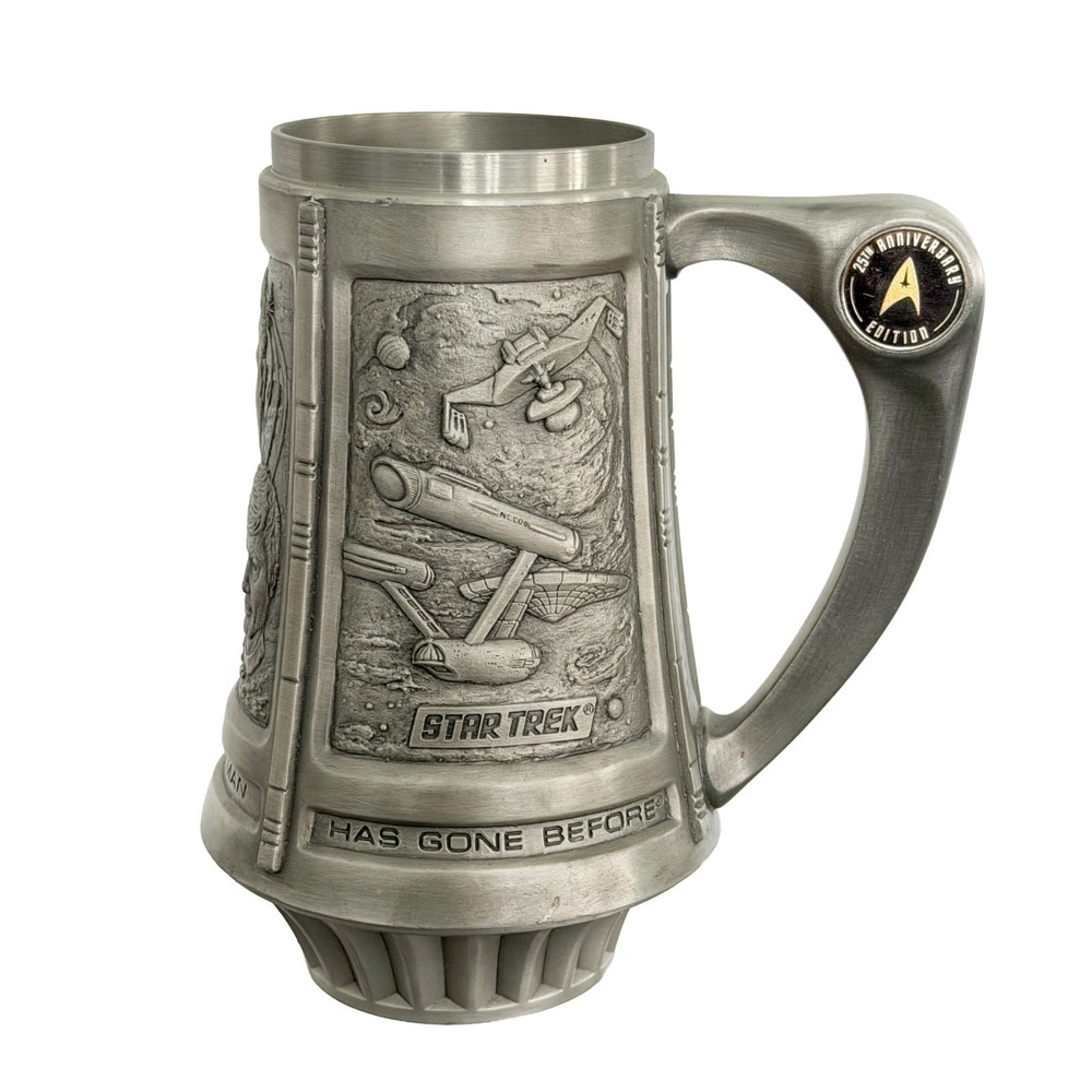 Star Trek Official 25th Anniversary Pewter Stein Tankard 1991 Franklin Mint